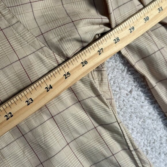 Gitman Bros Mens Long Sleeve Button‎ Dress Shirt Beige Brown Plaid Size XLT USA - Picture 10 of 12